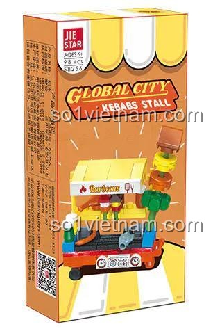 Hộp sản phẩm JIESTAR 58256 Xe bán đồ ăn xiên que