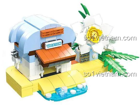 Bộ lắp ghép JIESTAR 58272 Biệt Thự Biển Nhiệt Đới 3 trong 1, đồ chơi phát triển trí tuệ cho bé 6+ tuổi, mô hình Biệt Thự Biển Nhiệt Đới với màu sắc chủ đạo