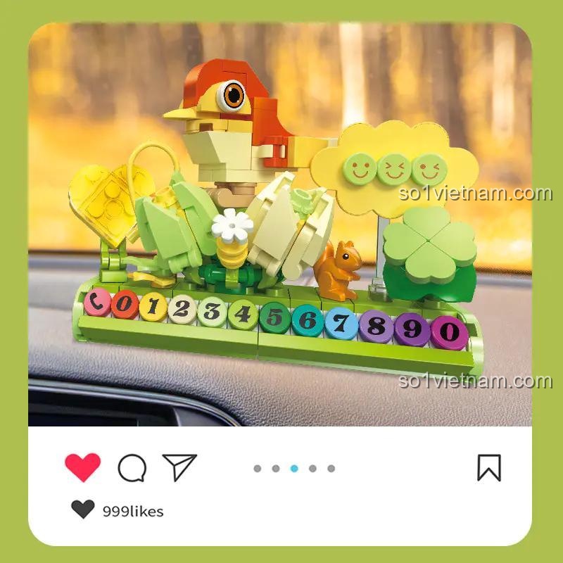 Bộ lắp ghép JIESTAR 58279 Biển số xe tạm thời hình chim, đồ chơi lắp ghép sáng tạo, 199 mảnh, cho bé 6 tuổi, đặt trong xe ô tô.