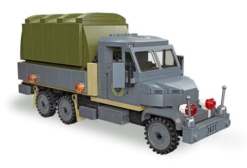 JIESTAR 59060 Xe quân sự lắp ráp 345 mảnh ghép, mô hình xe tải quân sự màu xám xanh lá, đồ chơi xây dựng cho bé trai 6 tuổi