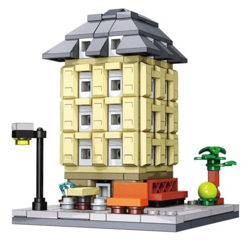 JIESTAR 59076 Thư viện Mini Street bộ lắp ghép mini block, mô hình kiến trúc tinh xảo, 258 mảnh, độ tuổi 6+