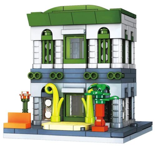 Mô hình Ngân hàng Mini Street JIESTAR 59080, bộ lắp ghép kiến trúc thu nhỏ, đồ chơi giáo dục cho bé 6 tuổi