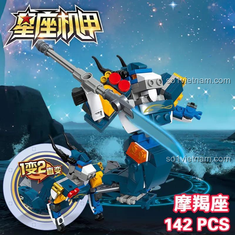 JIESTAR 68000 Robot Thiên Bình dạng Ma Kết, Robot Cân Thiên Bình, bộ đồ chơi lắp ghép Robot Cân Thiên Bình, đồ chơi sáng tạo cho bé trai 6 tuổi