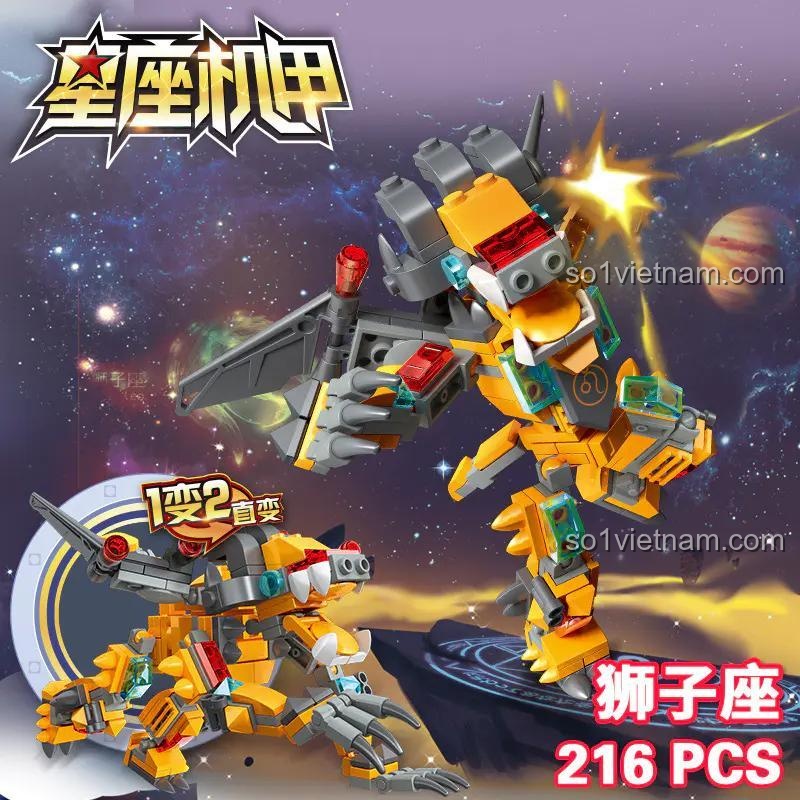 JIESTAR 68000 Robot Thiên Bình dạng Sư Tử, Robot Cân Thiên Bình, bộ đồ chơi lắp ghép Robot Cân Thiên Bình, đồ chơi sáng tạo cho bé trai 6 tuổi