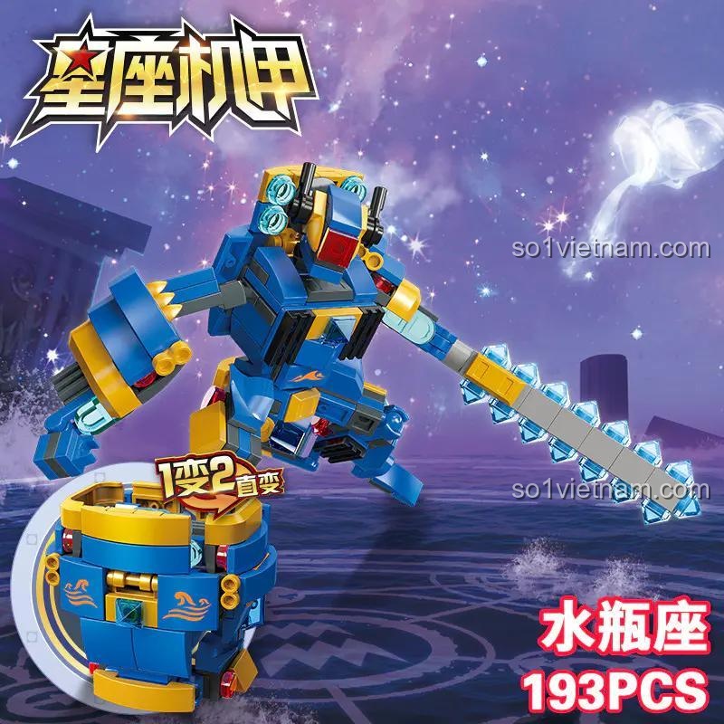 JIESTAR 68000 Robot Thiên Bình dạng thủy thủ phi hành gia, Robot Cân Thiên Bình, bộ đồ chơi lắp ghép Robot Cân Thiên Bình, đồ chơi sáng tạo cho bé trai 6 tuổi