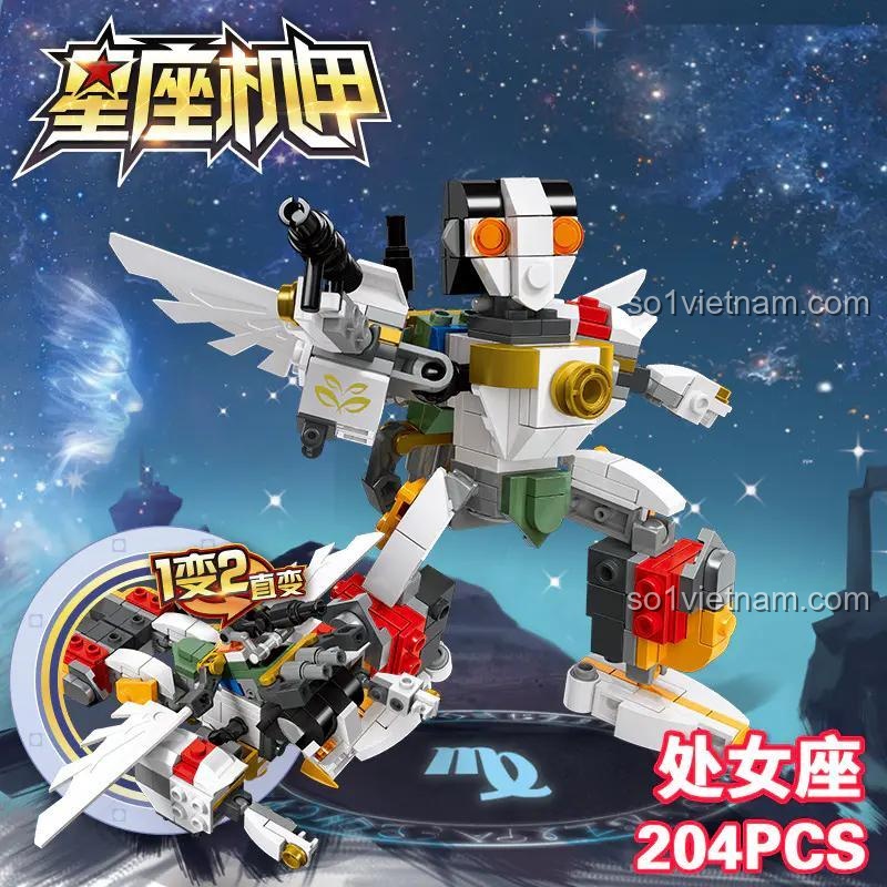 JIESTAR 68000 Robot Thiên Bình dạng Xử Nữ, Robot Cân Thiên Bình, bộ đồ chơi lắp ghép Robot Cân Thiên Bình, đồ chơi sáng tạo cho bé trai 6 tuổi