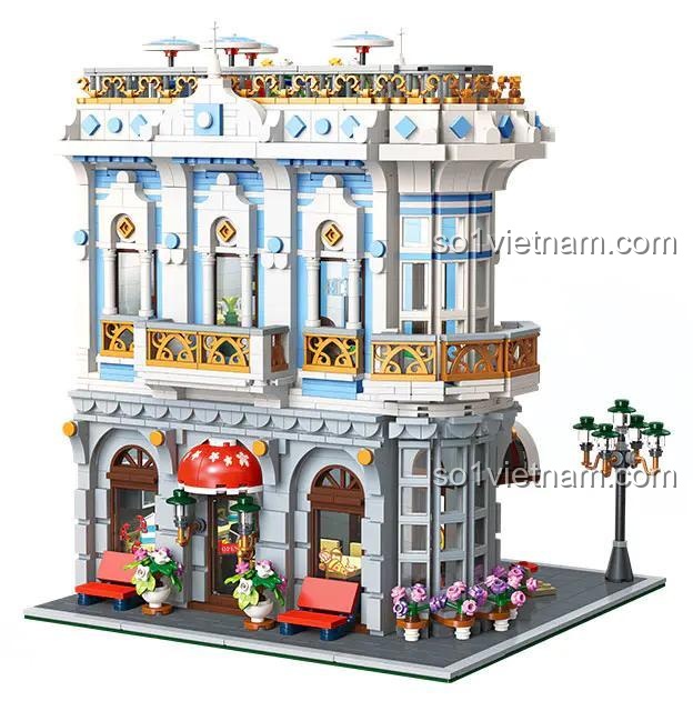 Mô hình Nhà hàng Hoa Anh Đào JIESTAR 89109, bộ lắp ráp kiến trúc, đồ chơi sáng tạo cho bé trai và bé gái