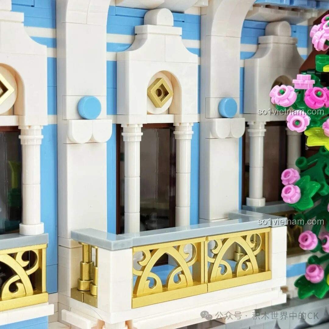 Chi tiết cây hoa anh đào và tòa nhà JIESTAR 89109 Nhà hàng Hoa Anh Đào