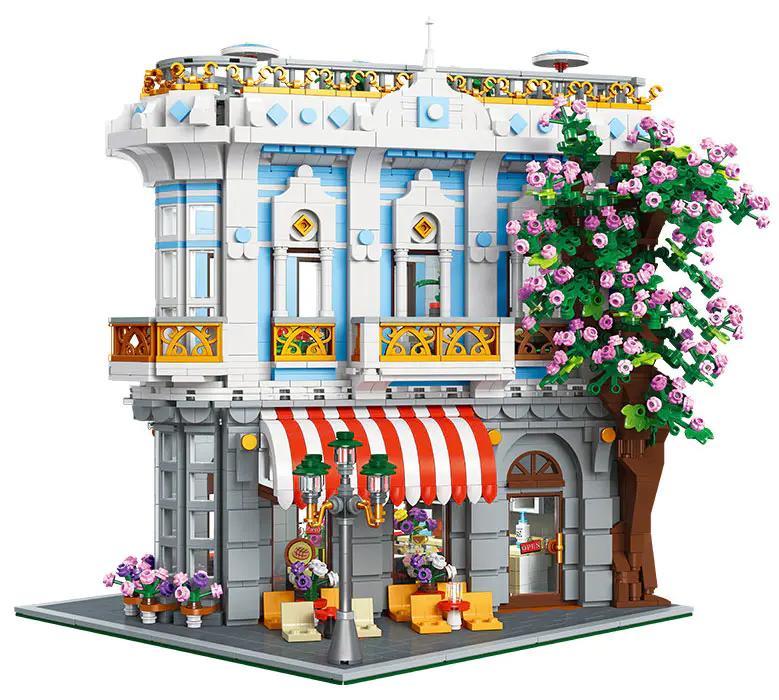 Mô hình Nhà hàng Hoa Anh Đào JIESTAR 89109, bộ lắp ghép kiến trúc đường phố, đồ chơi xây dựng cho bé 11 tuổi