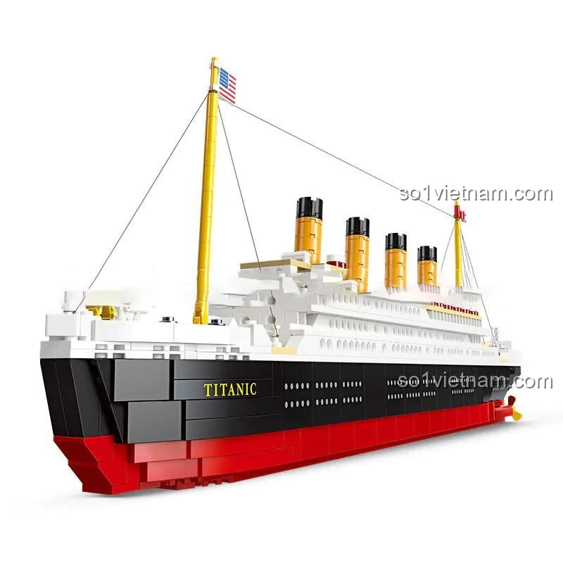 Bộ lắp ghép JIESTAR 92026 Du thuyền Titanic mô hình tàu khổng lồ 1059 chi tiết cho bé trai 8 tuổi