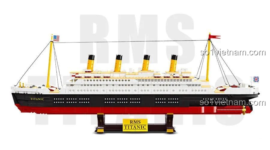 Bộ lắp ghép JIESTAR 92026 Du thuyền Titanic mô hình tàu khổng lồ 1059 chi tiết cho bé trai 8 tuổi