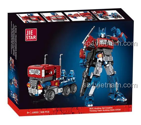 Hộp sản phẩm Robot Biến Hình Optimus Prime JIESTAR JJ9022 928 chi tiết