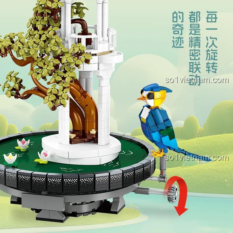 Mô hình JIESTAR JJ9156 Vũ Điệu Chim Hót có khả năng xoay tròn, đồ chơi lắp ghép nghệ thuật