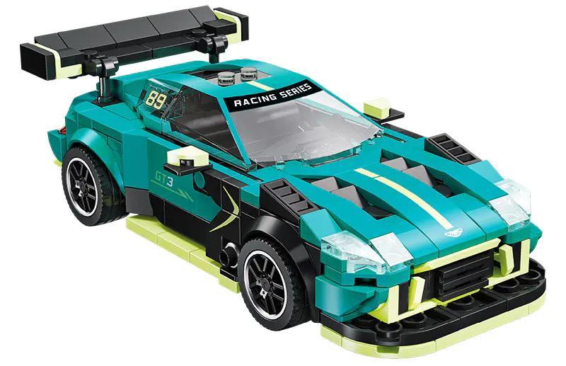 Bộ lắp ghép Siêu xe GT3 JIESTAR JJ9181 màu xanh đen vàng, 333 chi tiết, 16cm dài, phù hợp cho bé trai 6 tuổi