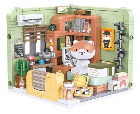 Bộ lắp ghép 积乎inbrixx 885004 Nếu Lịch Sử Là Một Đàn Mèo Phòng Của Mạt Hoa 258 mảnh, mô hình chi tiết, căn phòng ấm áp, phù hợp cho bé 6 tuổi, đồ chơi giáo dục