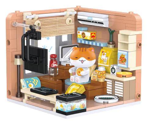 积乎inbrixx 885005 Nếu Lịch Sử Là Một Đàn Mèo Phòng Ramen Bộ lắp ghép Mô hình chi tiết cao Nhân vật mèo dễ thương