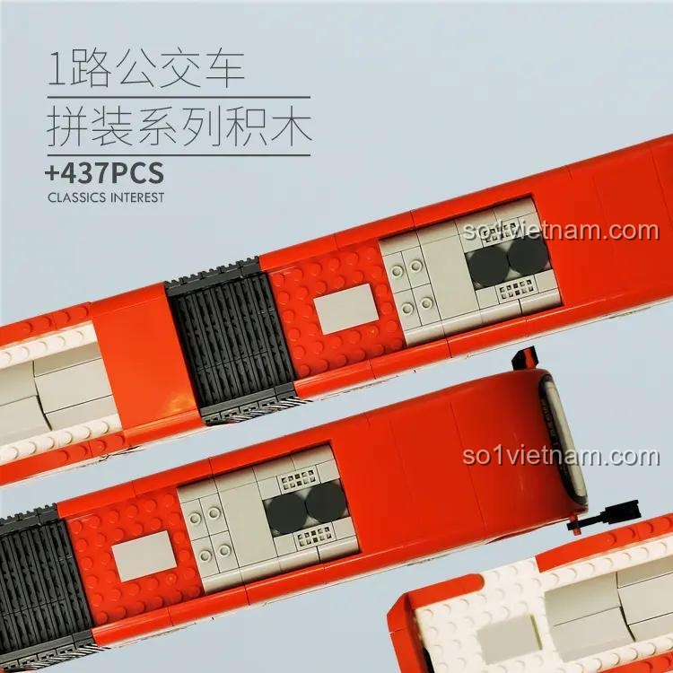 bộ lắp ghép Xe buýt công cộng Bắc Kinh 001 23A, tỉ lệ 1:40, mô hình xe buýt cổ điển cho con trai 6 tuổi, giá tốt