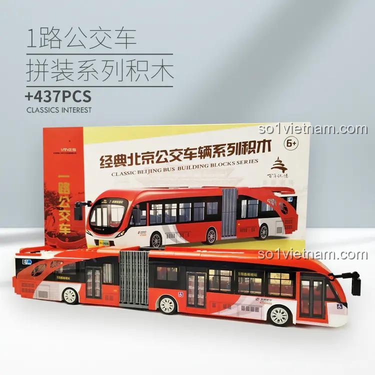 bộ lắp ráp 001-23A Xe buýt công cộng Bắc Kinh, tỉ lệ 1:40, mô hình xe buýt cổ điển cho con trai 6 tuổi, giá tốt