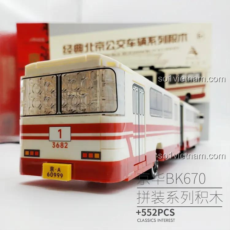 Chi tiết đuôi xe buýt đồ chơi lắp ráp Xe Buýt Công Cộng Cổ Điển 23A, chất lượng cao, đáng tiền, cho bé trai 6 tuổi