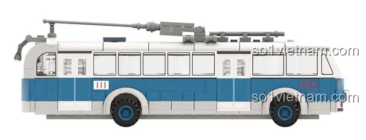Mô hình xe buýt điện BK540 00523A Jingwei Shidai, chi tiết chân thực, 304 mảnh ghép, đồ chơi xây dựng cho bé trai 6 tuổi