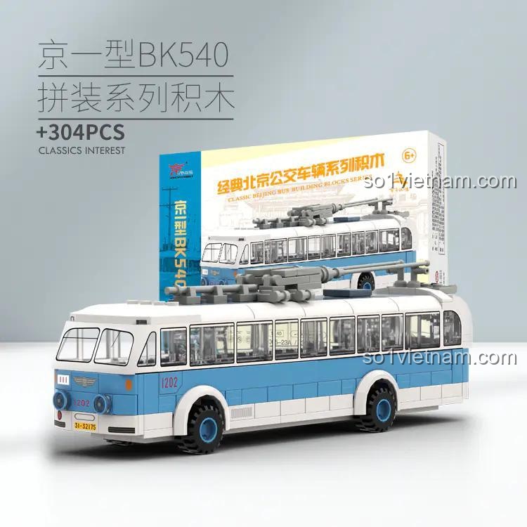 đồ chơi mô hình Xe buýt điện cổ điển Bắc Kinh 005-23A Jingwei Shidai, chất lượng cao, giá tiết kiệm cho bé trai 6 tuổi