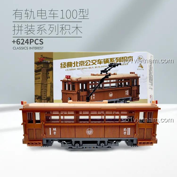 Bộ xếp hình Mô hình xe điện cổ điển Jingwei Shidai 008-23A, mô hình xe điện cổ điển, chất lượng cao, giá tốt cho bé trai 6 tuổi.
