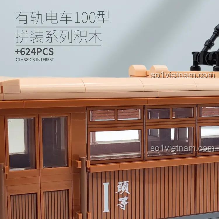 Chi tiết đồ chơi xây dựng Xe buýt công cộng Bắc Kinh Jingwei Shidai 008-23A, 624 chi tiết, chất liệu ABS an toàn, giá rẻ cho bé trai 6 tuổi.
