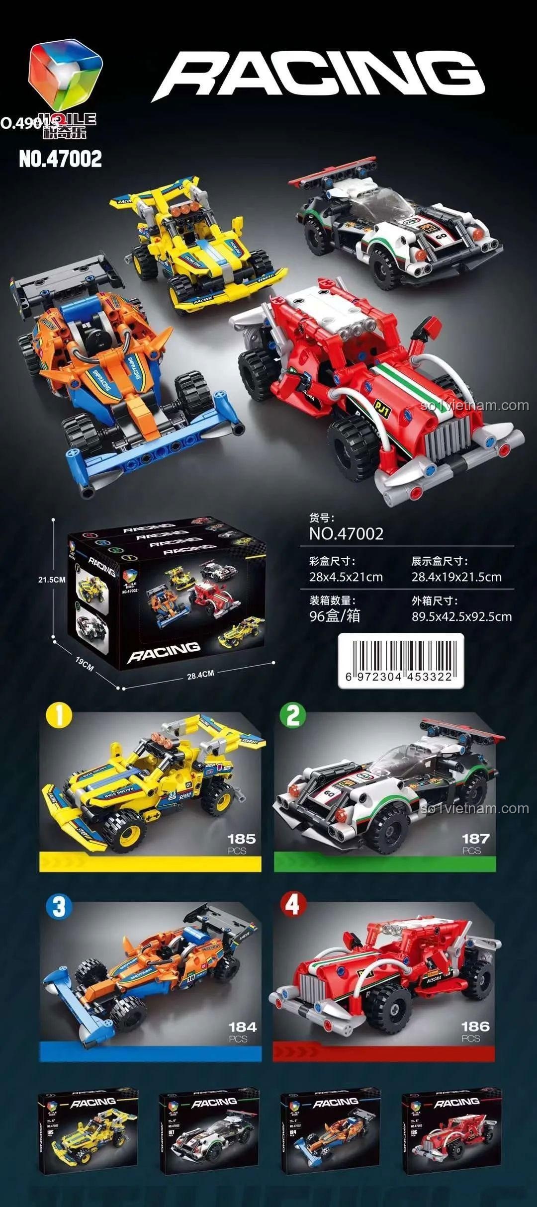 Các mẫu xe đua có thể lắp ráp từ bộ JIQILE 47002