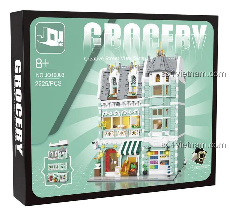 Hộp sản phẩm Cửa hàng Tạp hóa 积晴 JQ10003, đồ chơi lắp ghép 2225 mảnh, đồ chơi mô hình kiến trúc phố cổ, đồ chơi giáo dục cho bé 8 tuổi, giá tốt, chất lượng cao