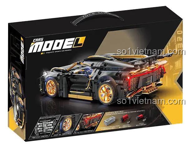 đồ chơi lắp ráp Jizuan J2020, mặt sau hộp siêu xe Bugatti Divo, mô hình xe đua có tính năng điều khiển từ xa, chất lượng cao cho bé trai 8 tuổi