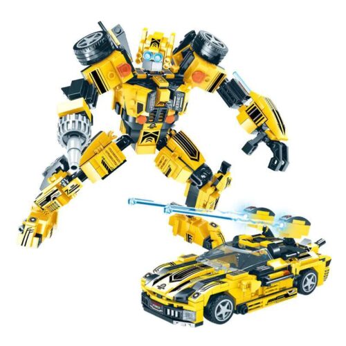 bộ lắp ghép Robot Biến Hình Chiến Binh Ong Vàng JUGO S3302, đồ chơi mô hình xe đua biến hình cho bé trai 6 tuổi, giá tốt
