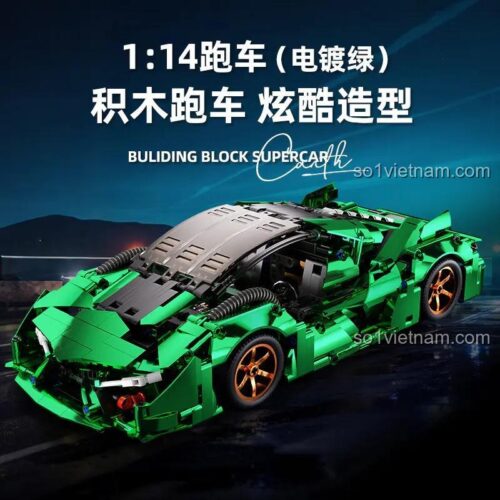Mô hình Lamborghini 3000 tỉ lệ 1:14 lắp ráp với kiểu dáng mê hoặc, đồ chơi sáng tạo cho bé trai