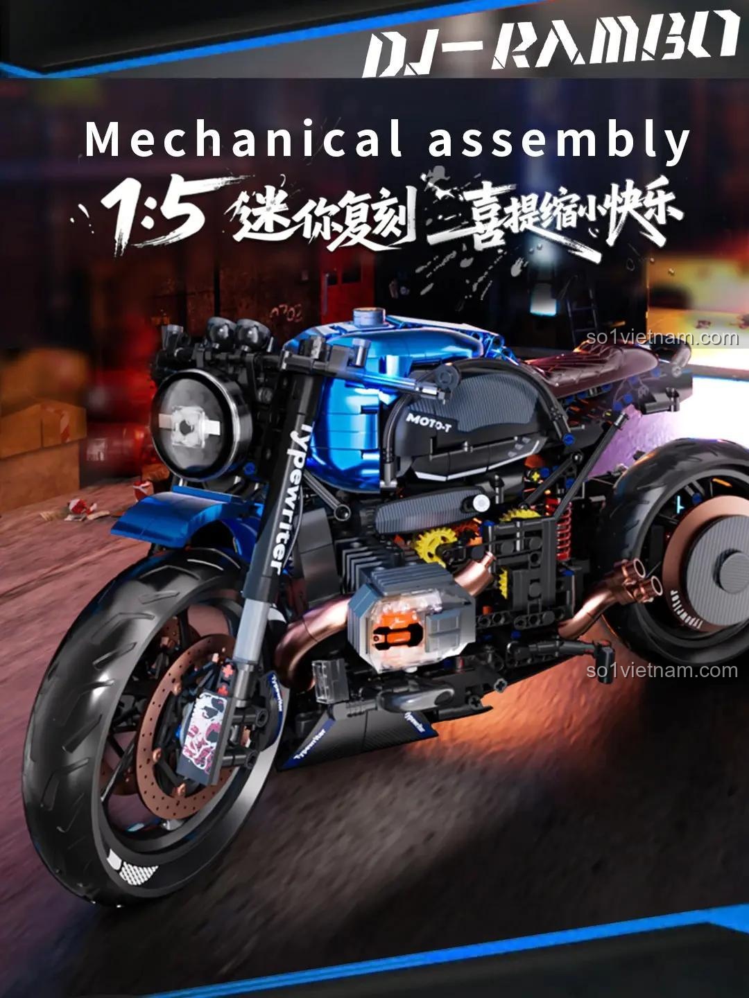 Trải nghiệm lắp ráp cơ khí đỉnh cao với bộ đồ chơi K-Box 10546, mô hình xe máy BMW R nineT giá tốt.