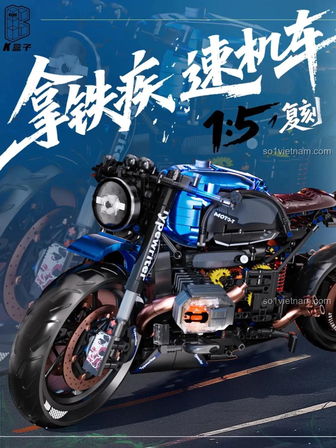 Mô hình xe máy BMW R nineT K-Box 10546, bộ lắp ghép 1591 chi tiết, một lựa chọn tuyệt vời thay thế LEGO® Technic.
