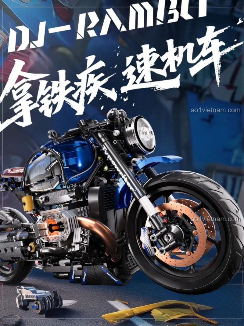 Bộ lắp ráp Xe Mô tô Tốc độ Latte 10546 mang đậm phong cách Cafe Racer, món quà sinh nhật ý nghĩa cho con trai.