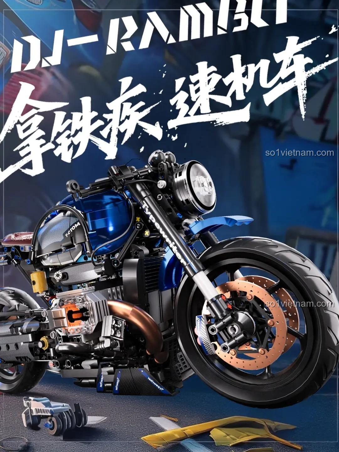 Bộ lắp ráp Xe Mô tô Tốc độ Latte 10546 mang đậm phong cách Cafe Racer, món quà sinh nhật ý nghĩa cho con trai.