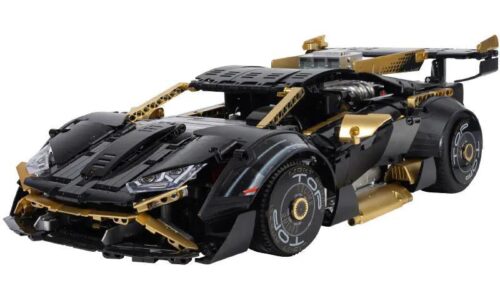bộ lắp ghép Lamborghini Huracán STO K Box 10600, mô hình siêu xe đen vàng tỉ lệ 1:10 cho bé trai 14 tuổi, giá tốt