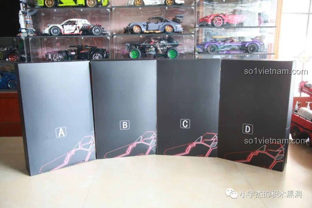 Bên trong hộp lớn K-box V5006 là 4 hộp nhỏ được đánh dấu A, B, C, D để phân loại chi tiết.