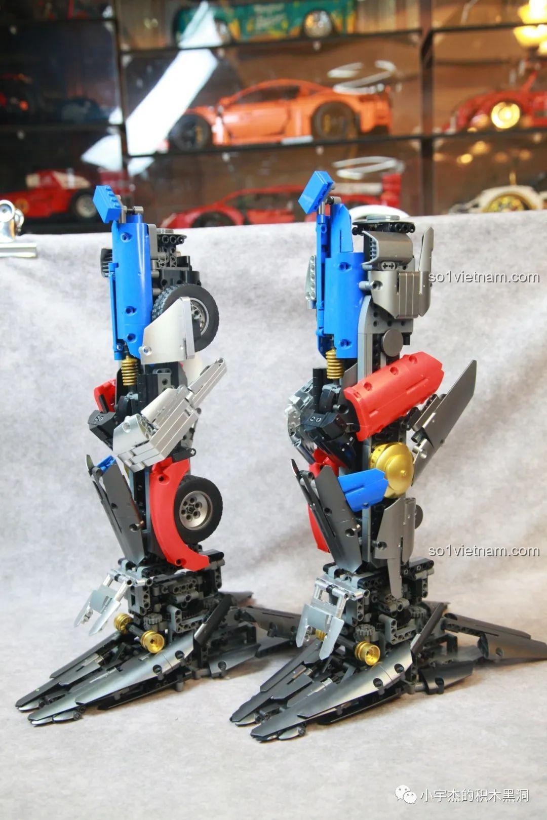 Góc nhìn nghiêng của đôi chân robot K-box V5006, khoe các chi tiết và màu sắc.