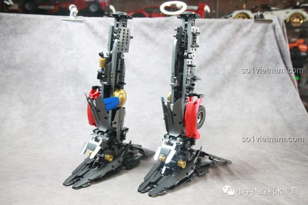 Phần cẳng chân của robot K-box V5006 đang dần thành hình với các chi tiết cơ khí.