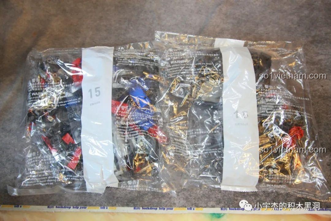 Túi mảnh ghép số 15 và 16 của bộ K-box V5006, dùng để lắp hai cánh tay.