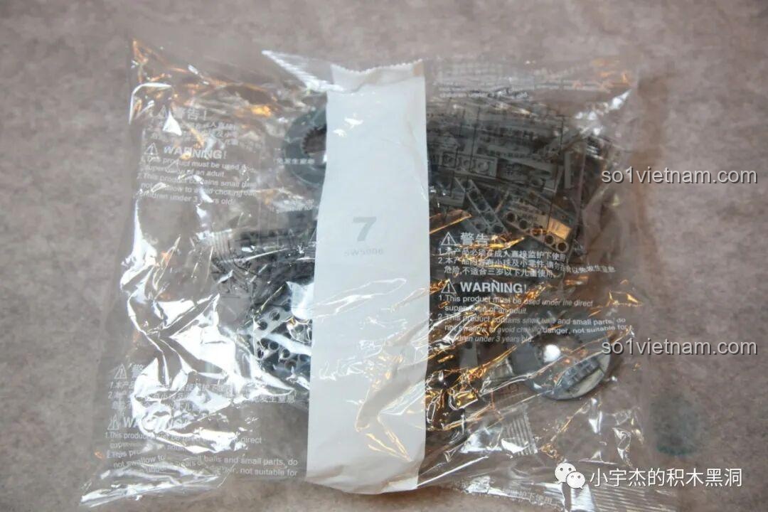 Túi mảnh ghép số 7 của bộ K-box V5006, dùng để lắp khung thân trên.