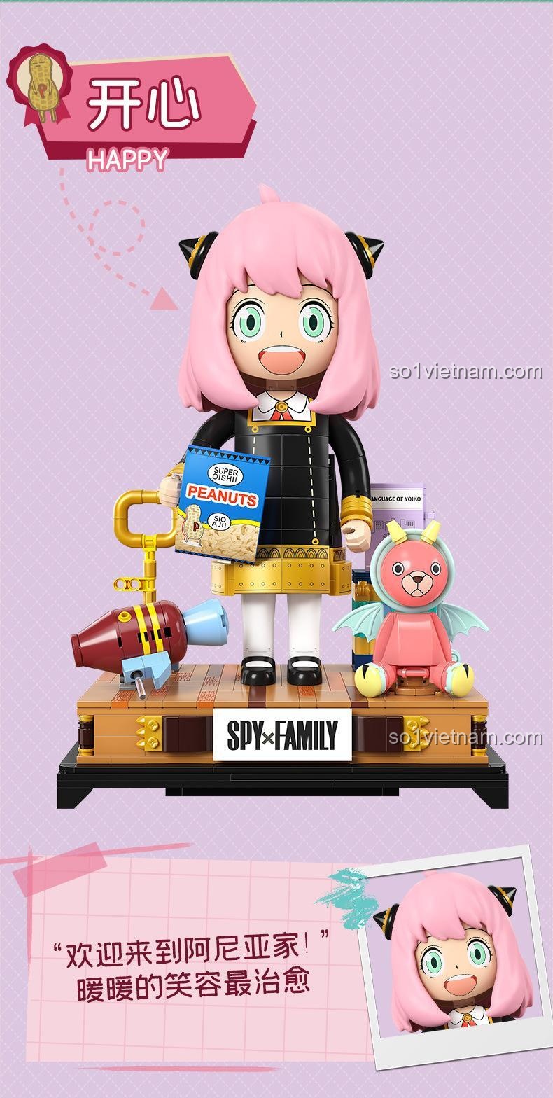 Quá trình lắp ráp bộ lắp ghép Anya Spy Family Biến Mặt 33001 678 chi tiết