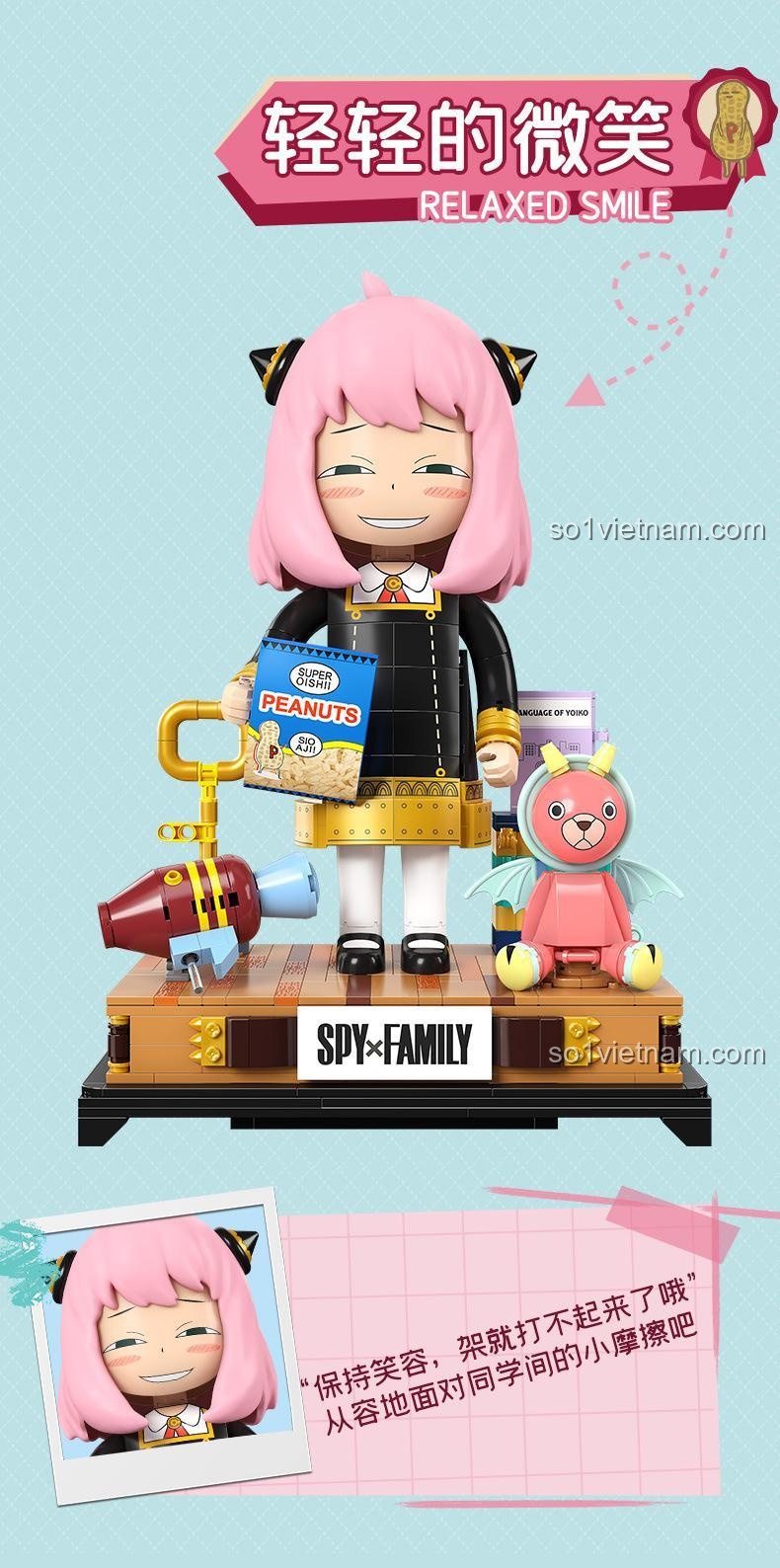 Phụ kiện bộ lắp ghép Anya Spy Family Biến Mặt 33001 678 chi tiết