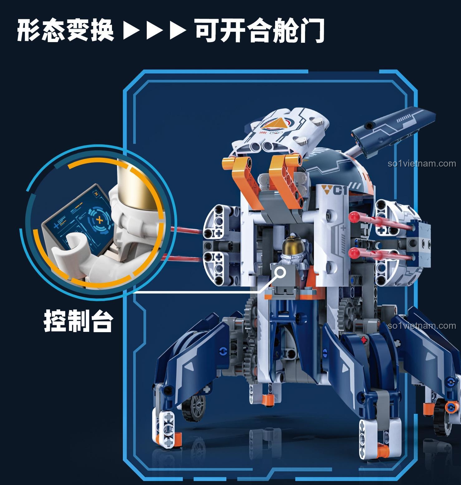 Buồng lái robot có thể mở ra của bộ lắp ghép Kaido KD99001, đồ chơi mô hình Robot Tương Lai cho bé trai 8 tuổi, đáng tiền.
