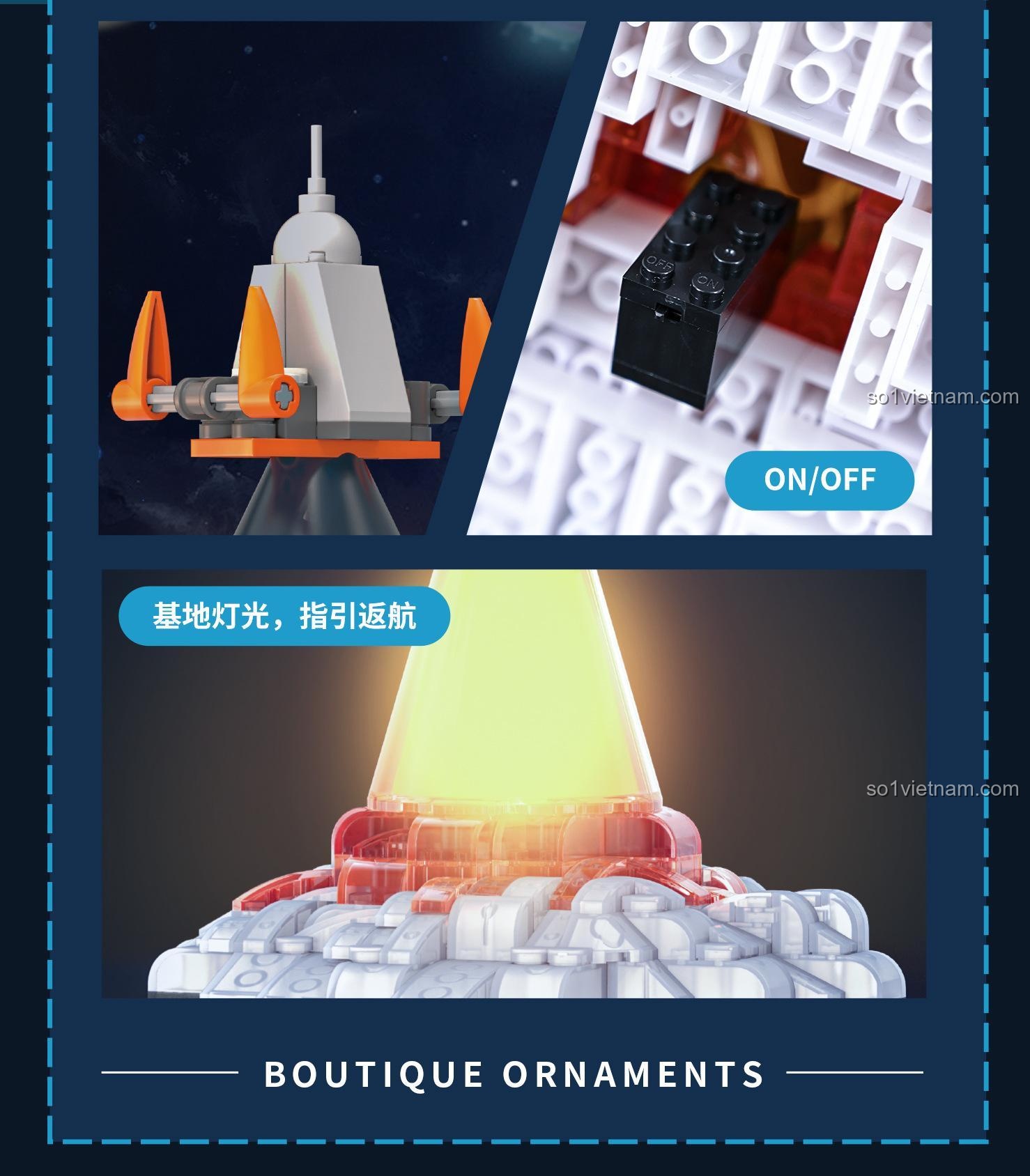 Đèn LED của Căn Cứ Vũ Trụ Kaido KD99001, bộ xếp hình có đèn cho bé trai 8 tuổi, giá tốt.