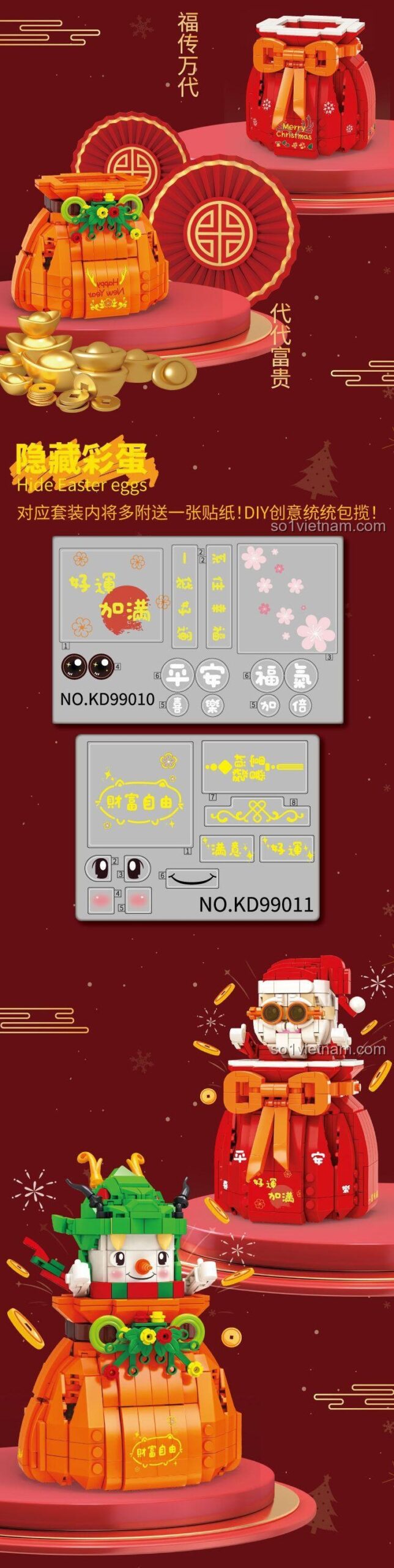 Mô hình Túi May Mắn Người Tuyết KAIDO KD99011 trang trí Giáng sinh