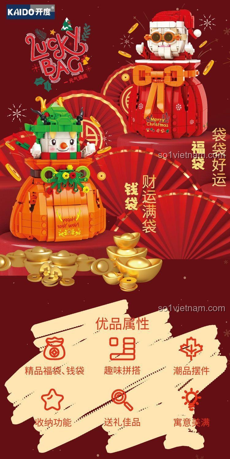 Mô hình Túi May Mắn Người Tuyết KAIDO KD99011 và Ông Già Noel