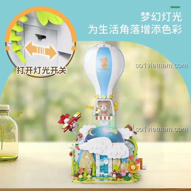 Đèn LED của Mô hình Khinh khí cầu Gấu Teddy Phiêu lưu Mộng mơ Kaido KD99015