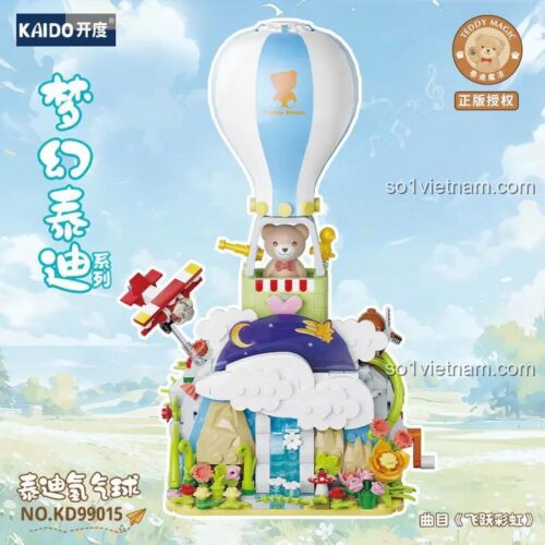 Hộp sản phẩm Mô hình Khinh khí cầu Gấu Teddy Phiêu lưu Mộng mơ Kaido KD99015